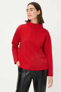 Funnel Neck Textured Jersey