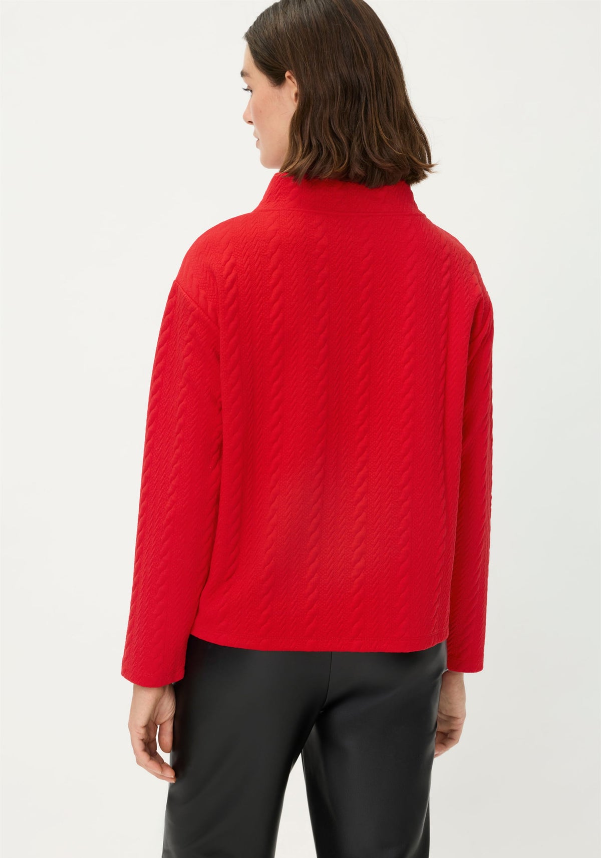 Funnel Neck Textured Jersey