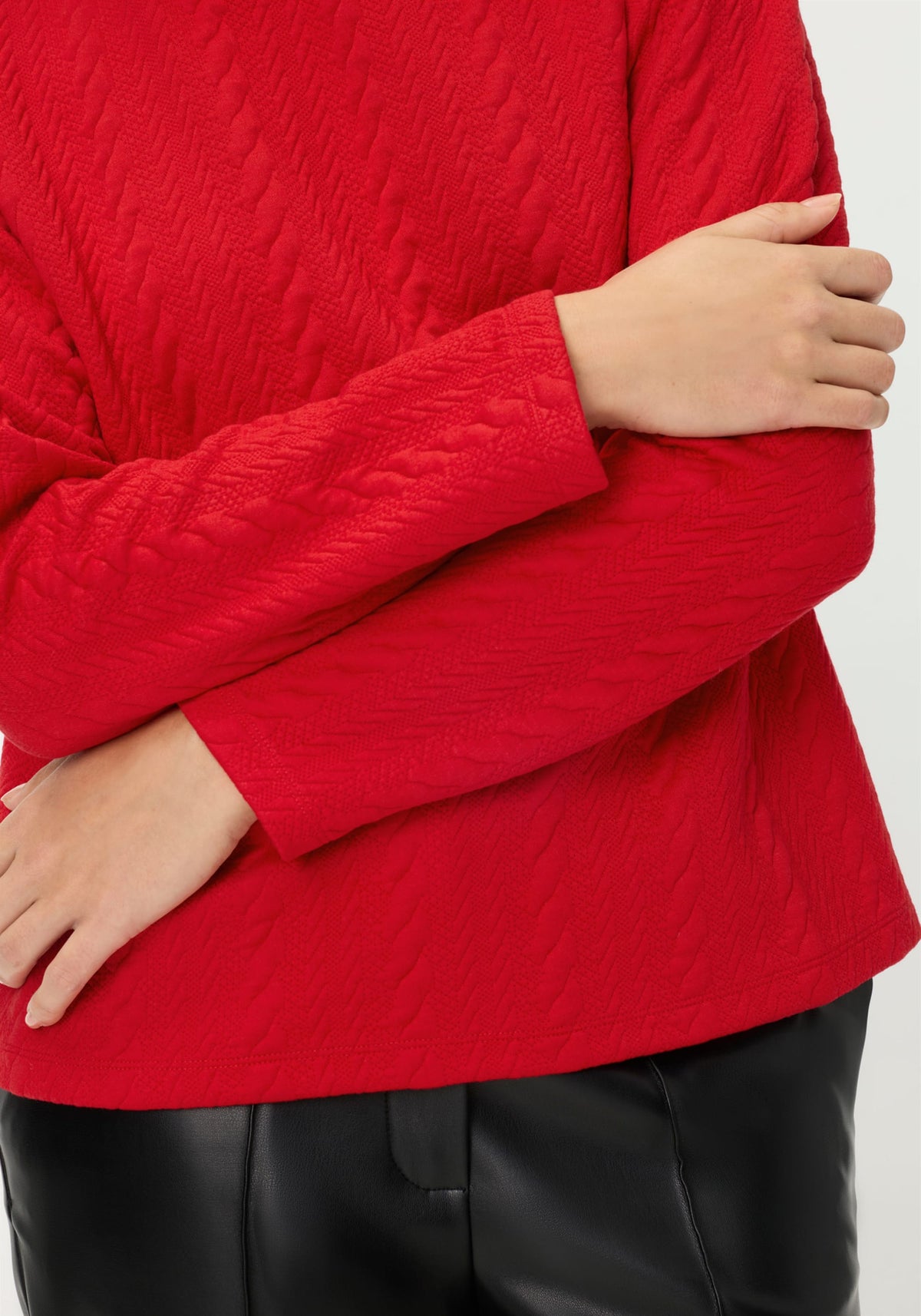 Funnel Neck Textured Jersey