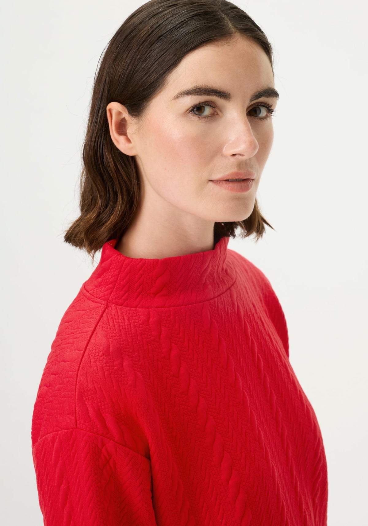 Funnel Neck Textured Jersey
