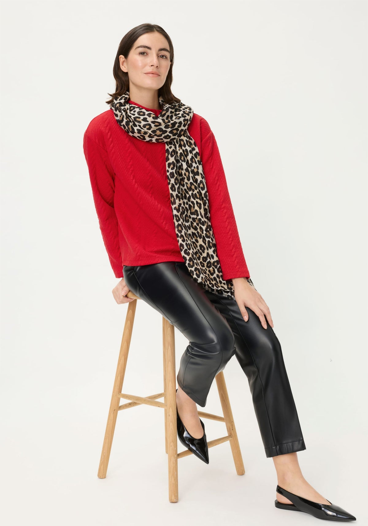 Funnel Neck Textured Jersey