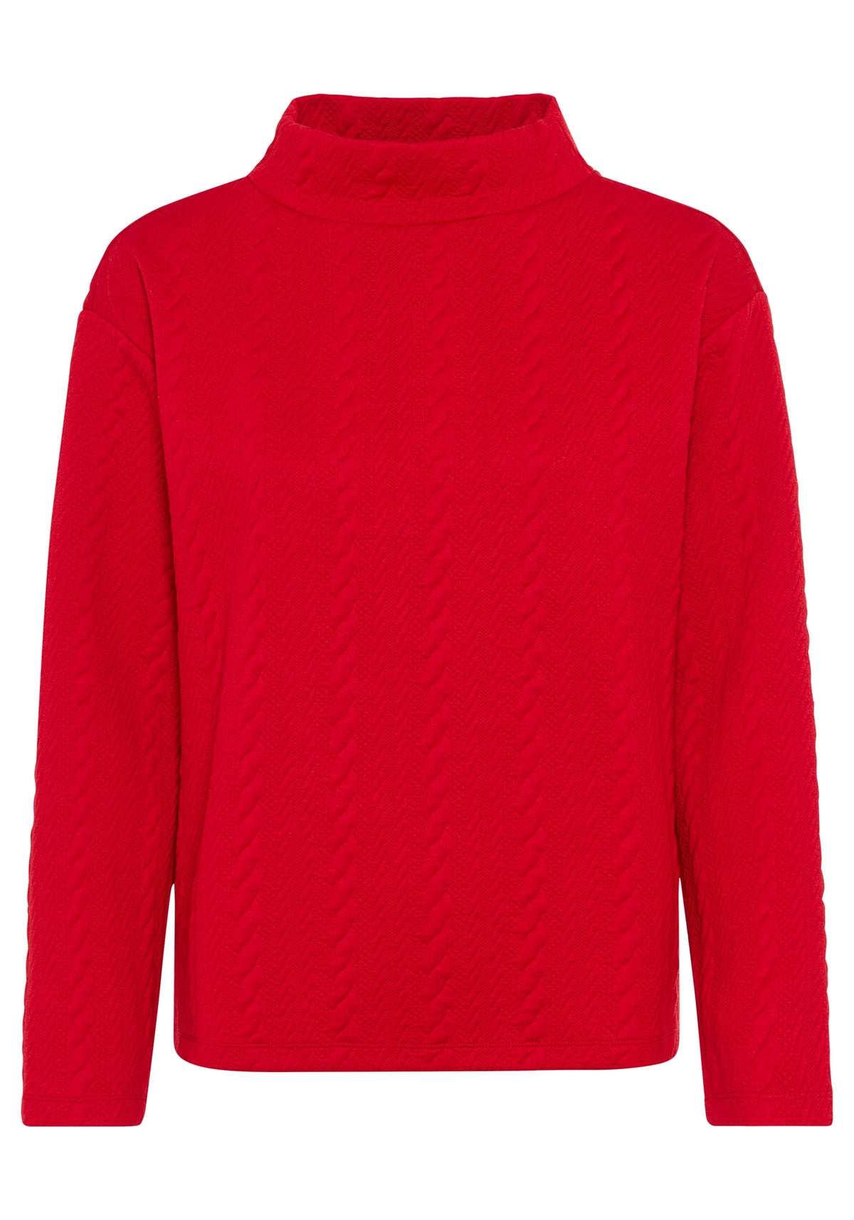 Funnel Neck Textured Jersey