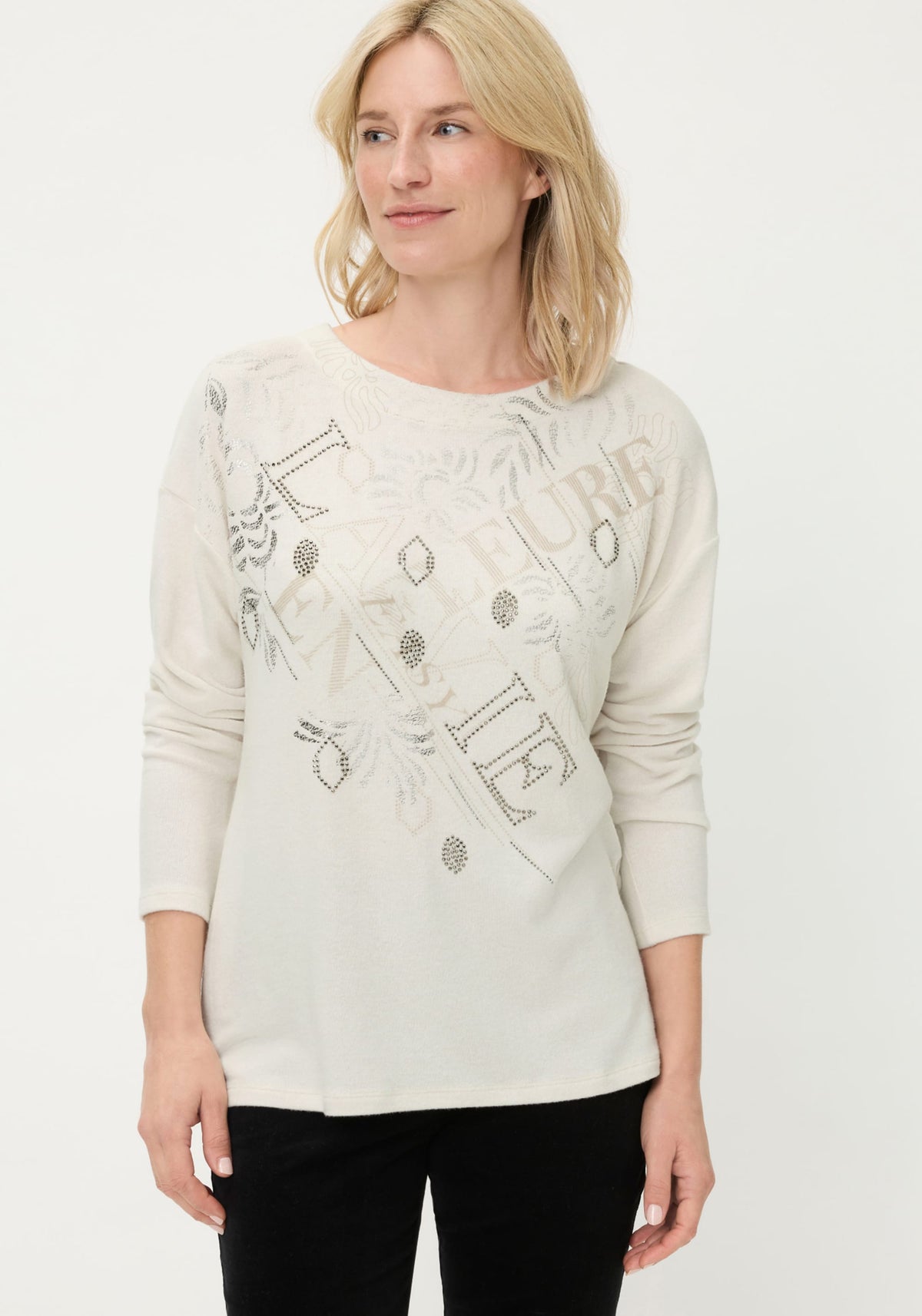 Embellished Mixed Motif Jersey Top