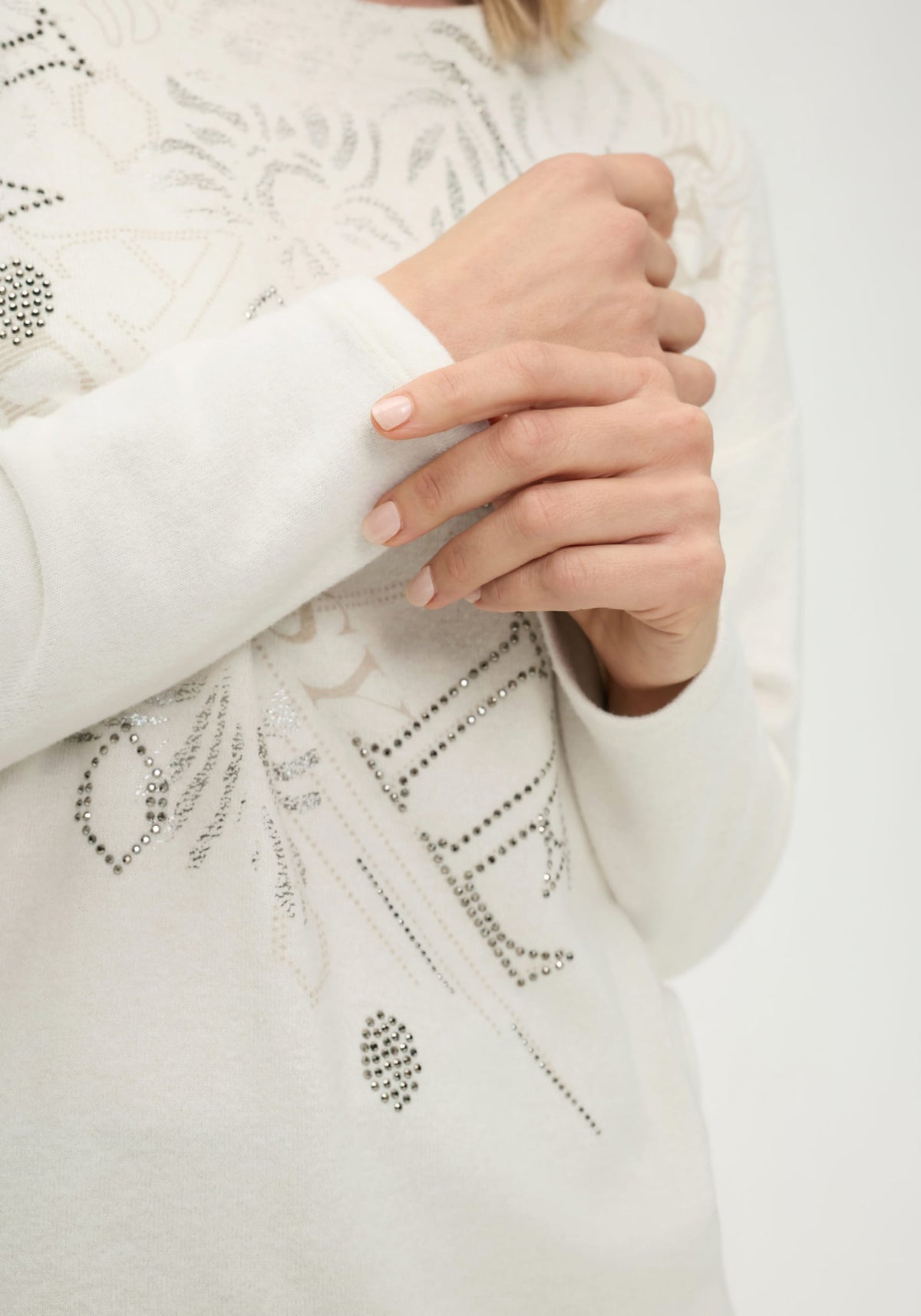 Embellished Mixed Motif Jersey Top