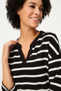 Striped Rib Knit T-Shirt