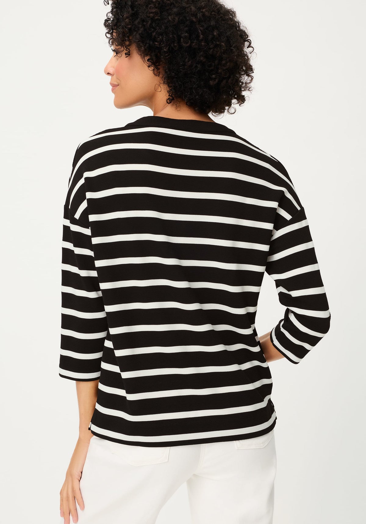Striped Rib Knit T-Shirt