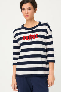 Chérie Embroidered Jersey Knit Top