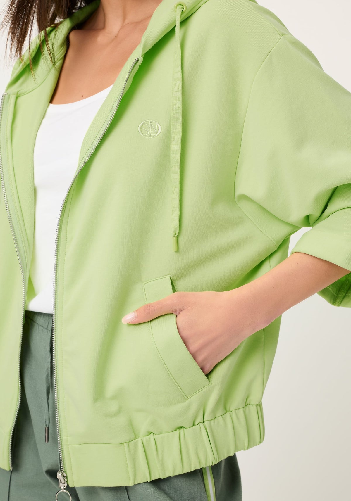 Veste zippée en jersey à capuche