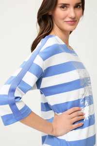 Stripe & Placement Print Jersey Top
