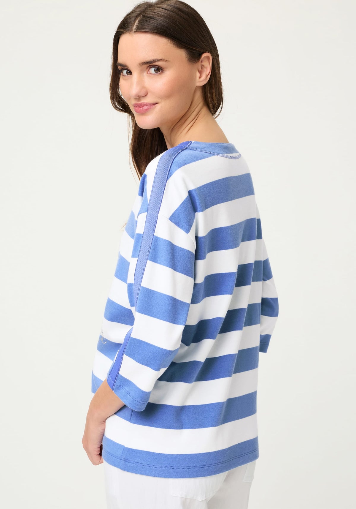 Stripe & Placement Print Jersey Top