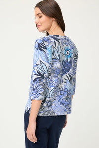 Floral Rib Knit Jersey Top