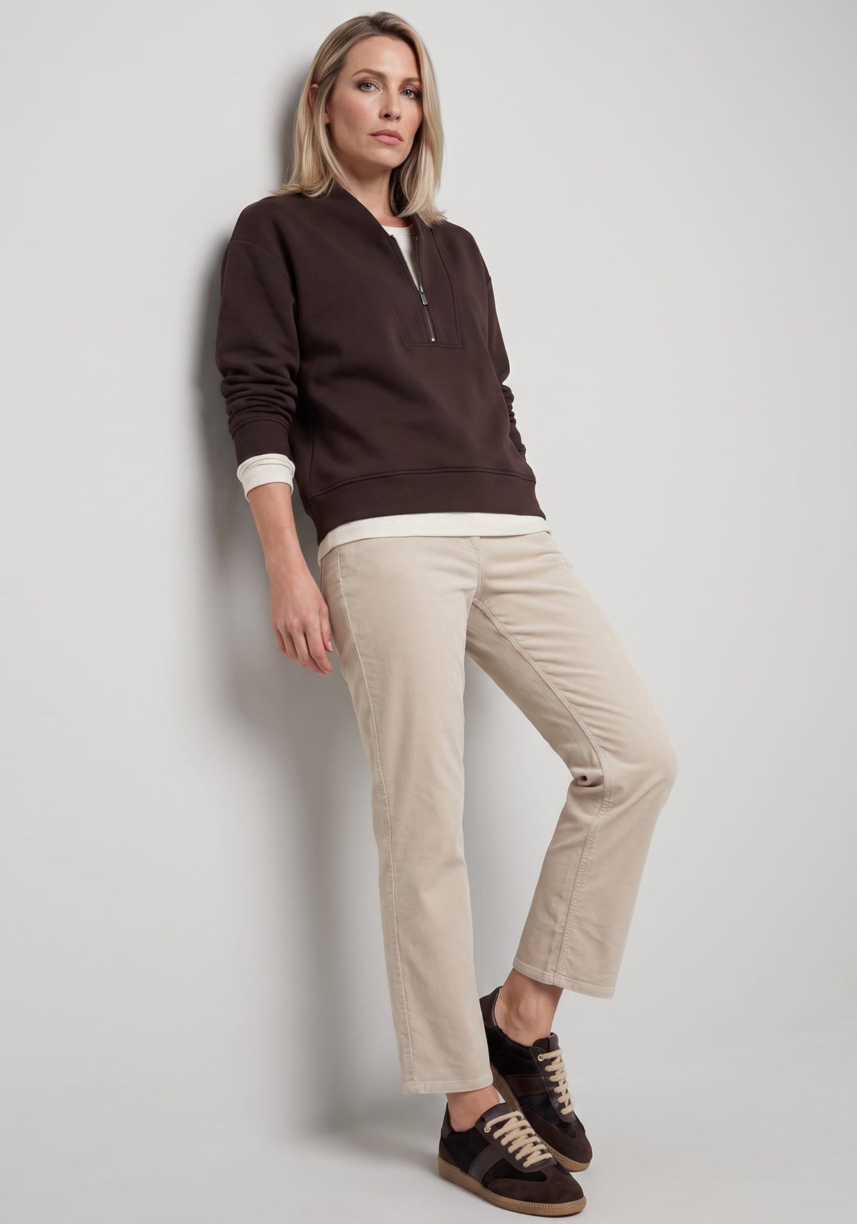 Scuba Knit Quarter Zip Top