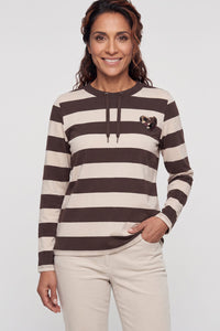 Embellished Stripe Jersey Top