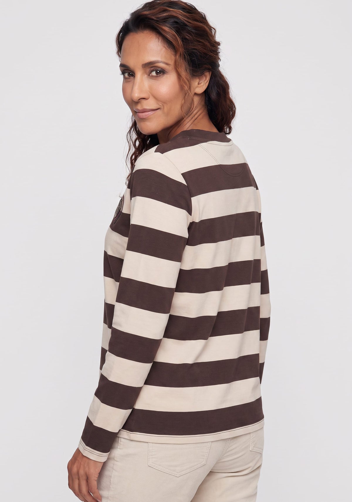 Embellished Stripe Jersey Top