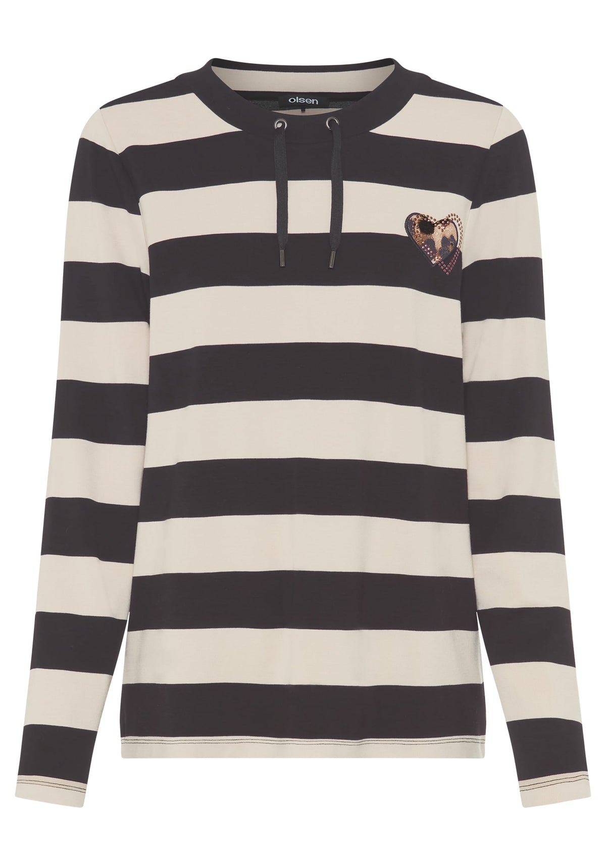 Embellished Stripe Jersey Top
