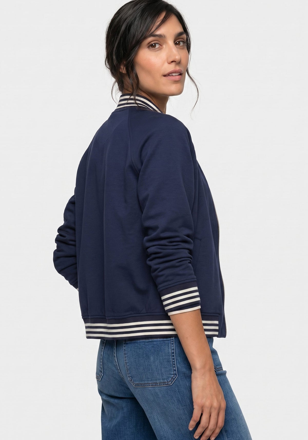 Jersey Knit Zip Front Cardigan