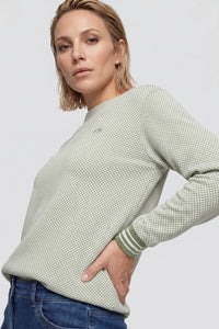 Jacquard Jersey Funnel Neck Top