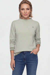 Jacquard Jersey Funnel Neck Top