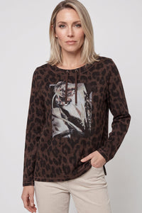 Embellished Placement Print Jersey Top