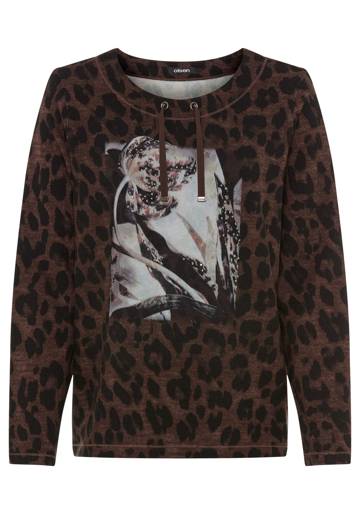 Embellished Placement Print Jersey Top
