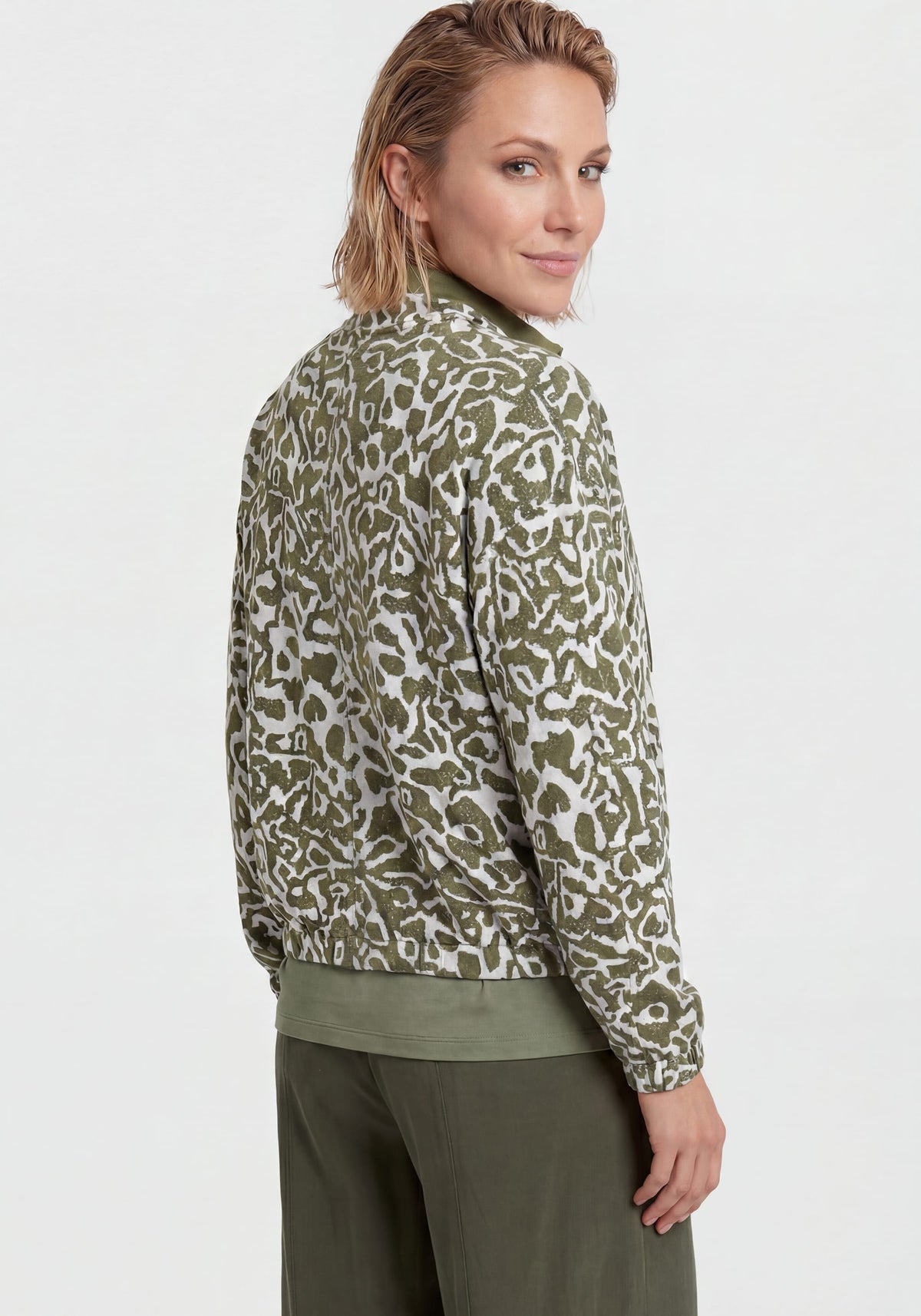 Modern Animal Jacquard Zip Front Jacket