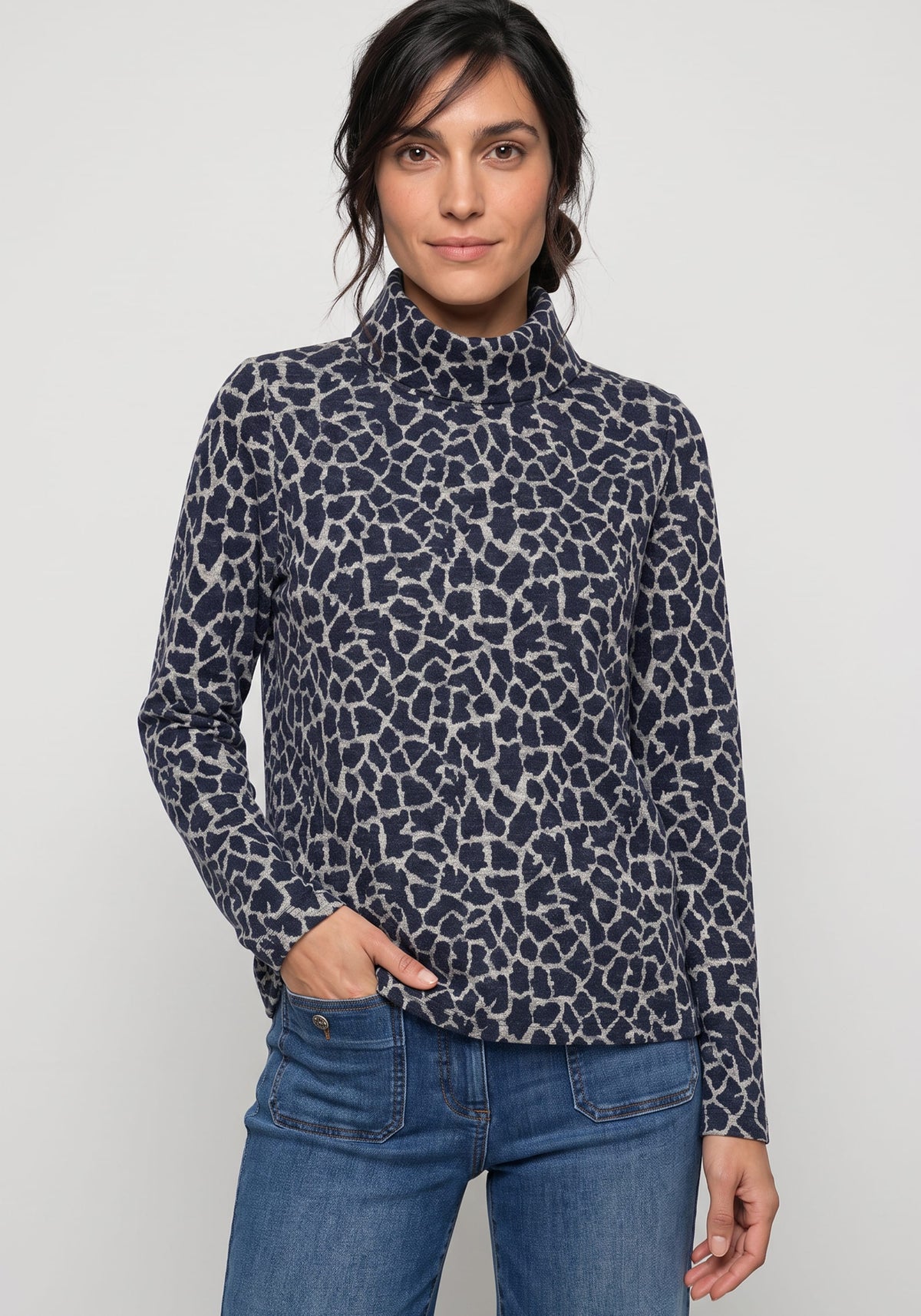 Funnel Neck Jersey Top