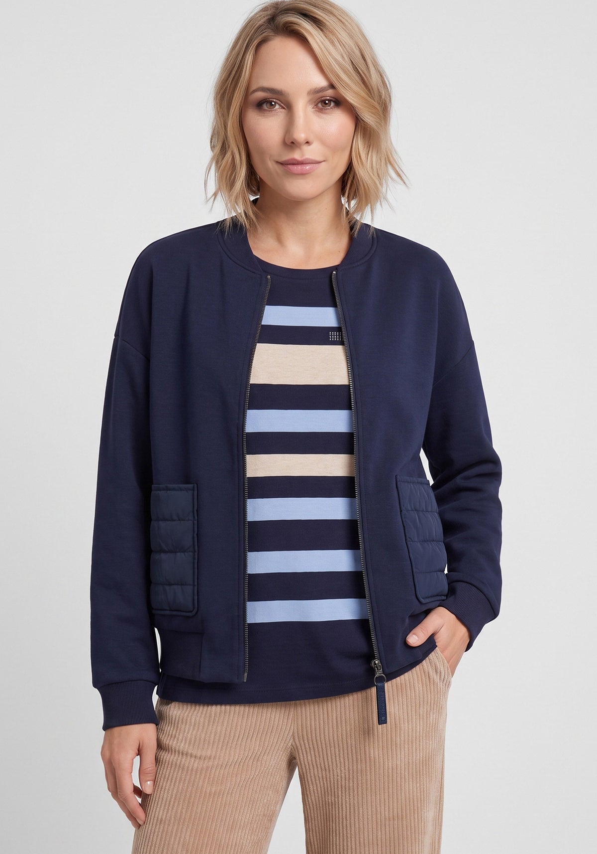 Jersey Knit Zip Jacket