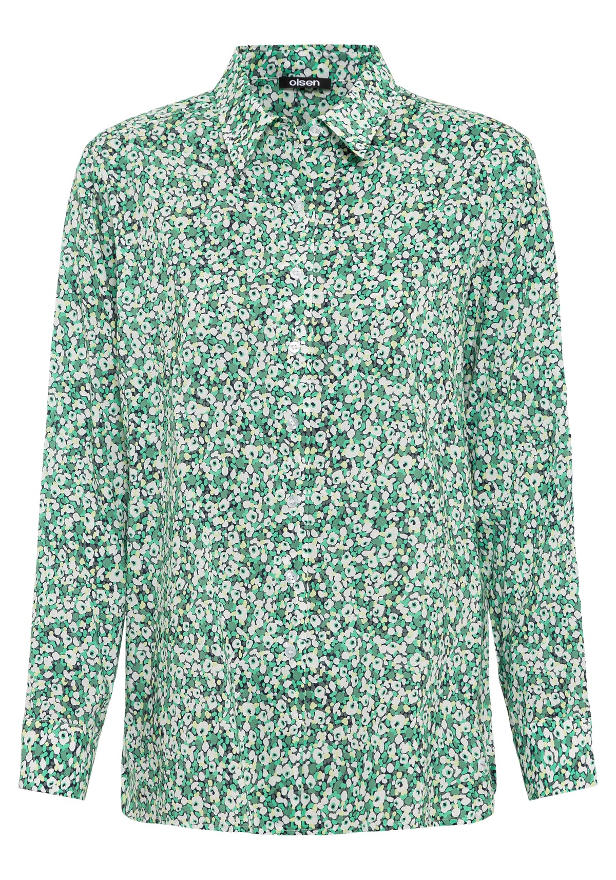 Cotton Blend Long Sleeve Ditsy Floral Shirt