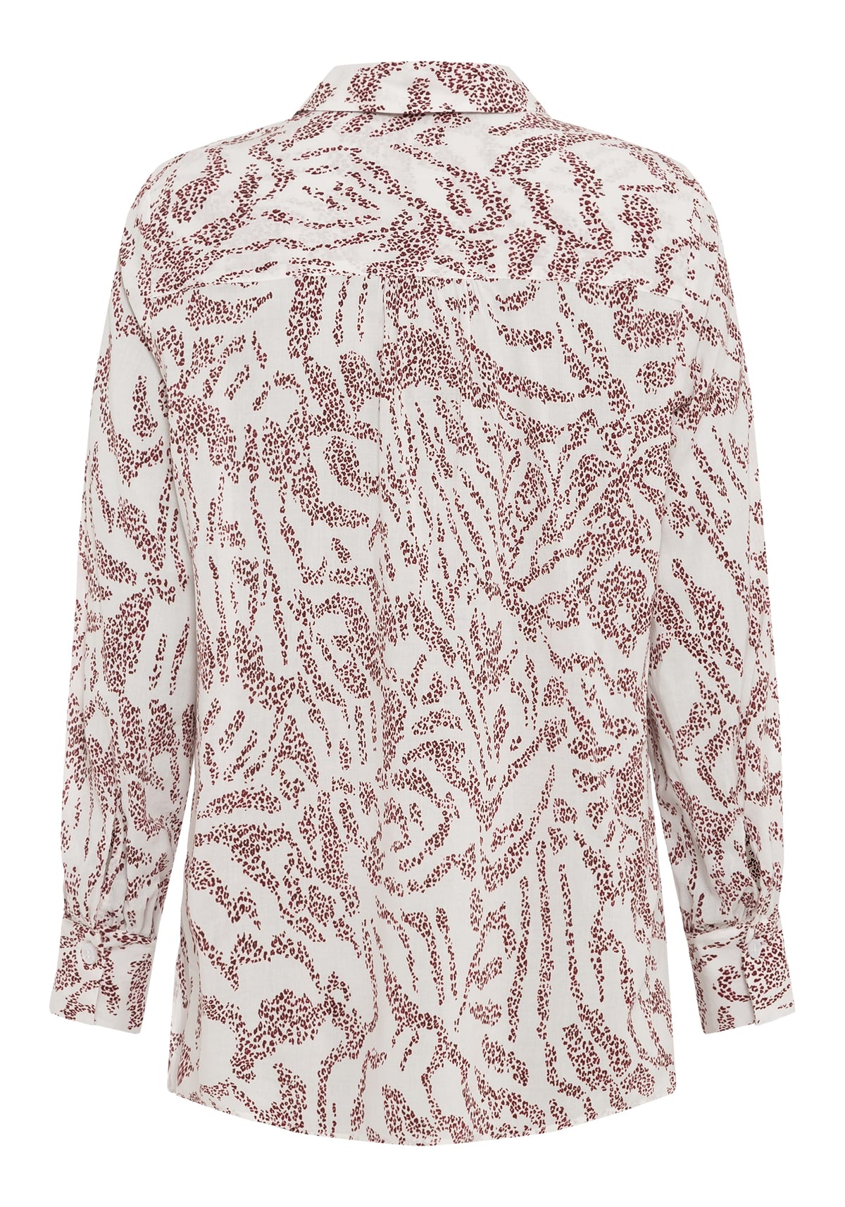 Chemise tunique à manches longues en coton mélangé à imprimé animalier