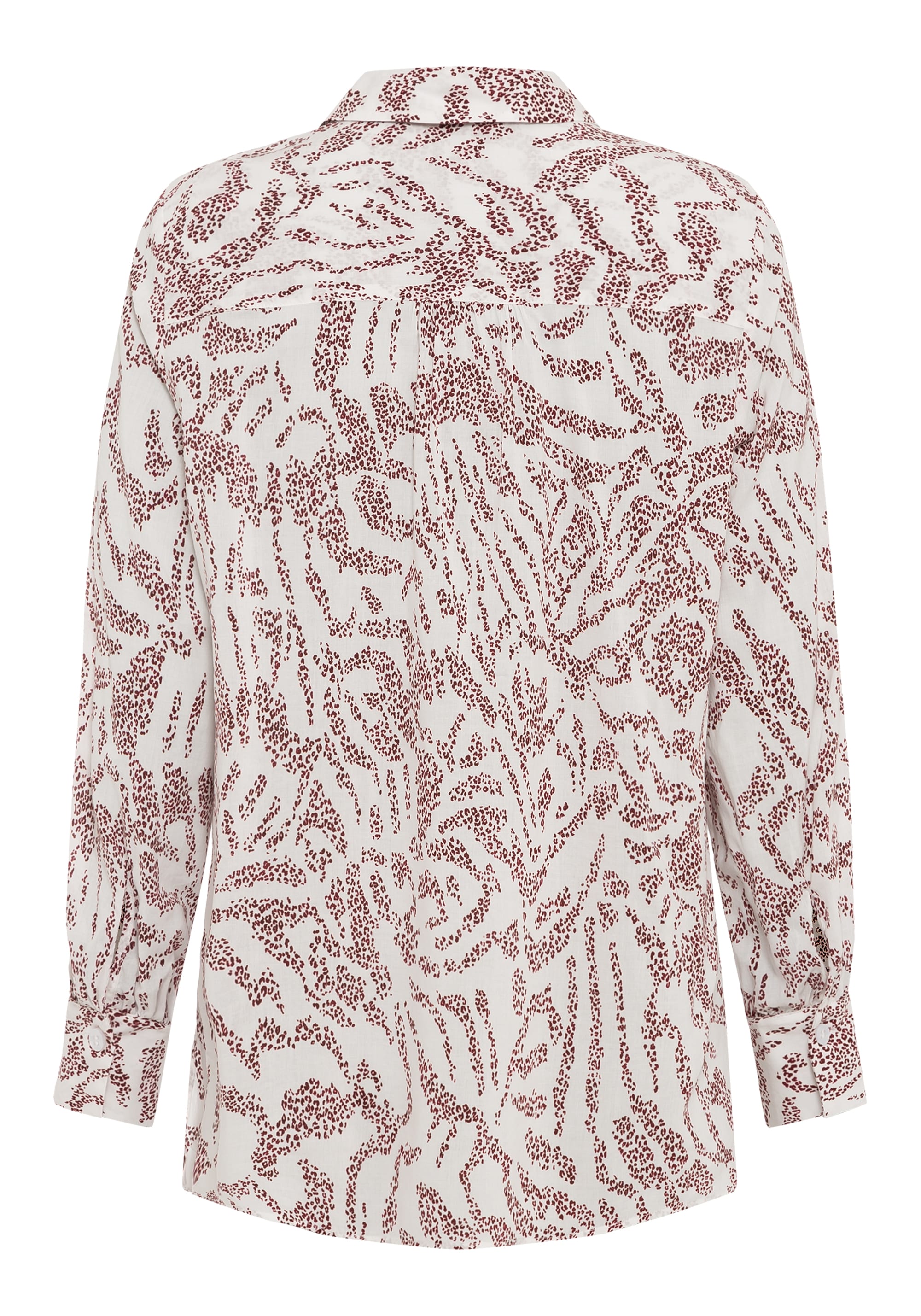 Cotton Blend Long Sleeve Animal Print Tunic Shirt - Olsen Fashion