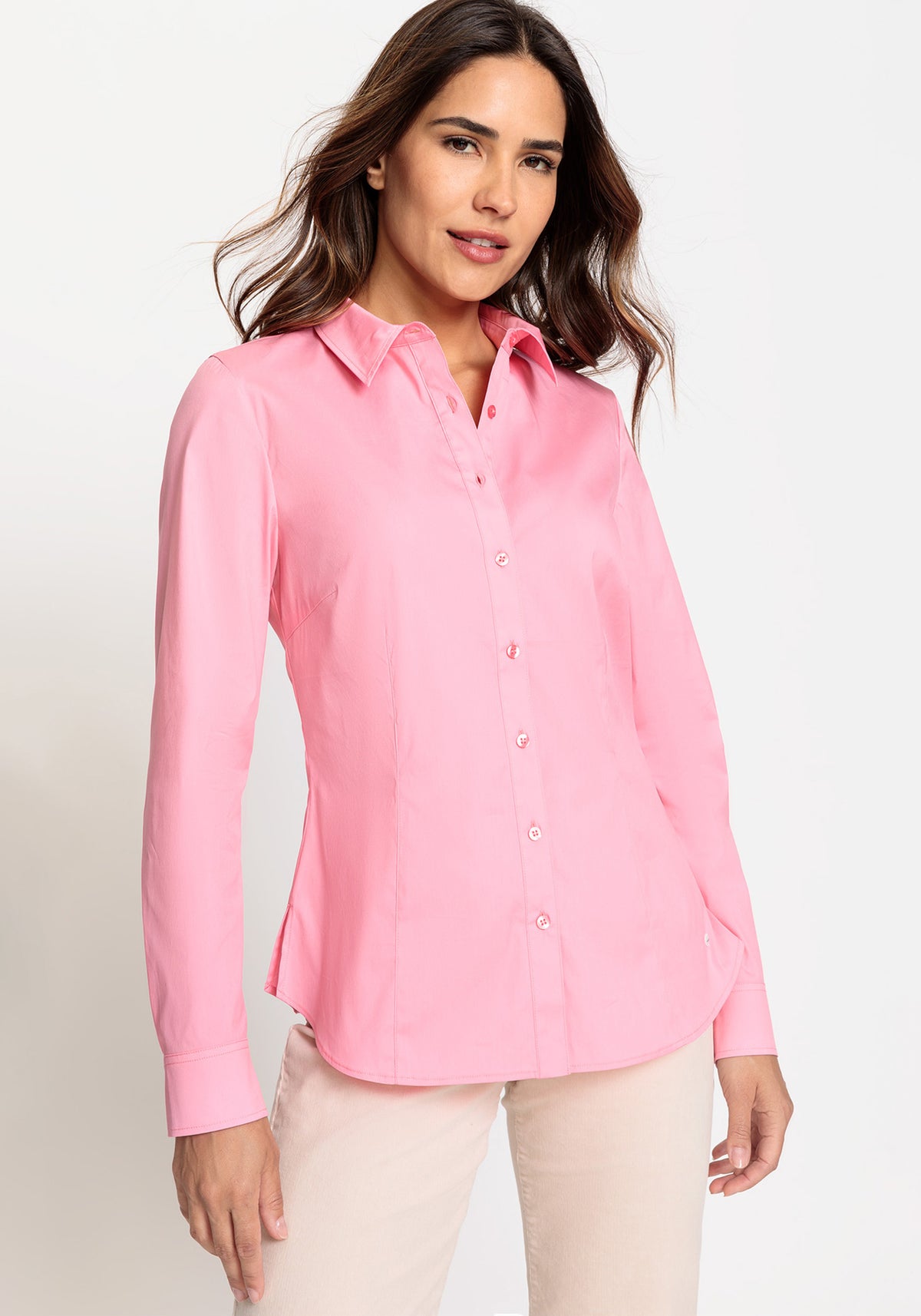 Cotton Blend Long Sleeve Poplin Shirt