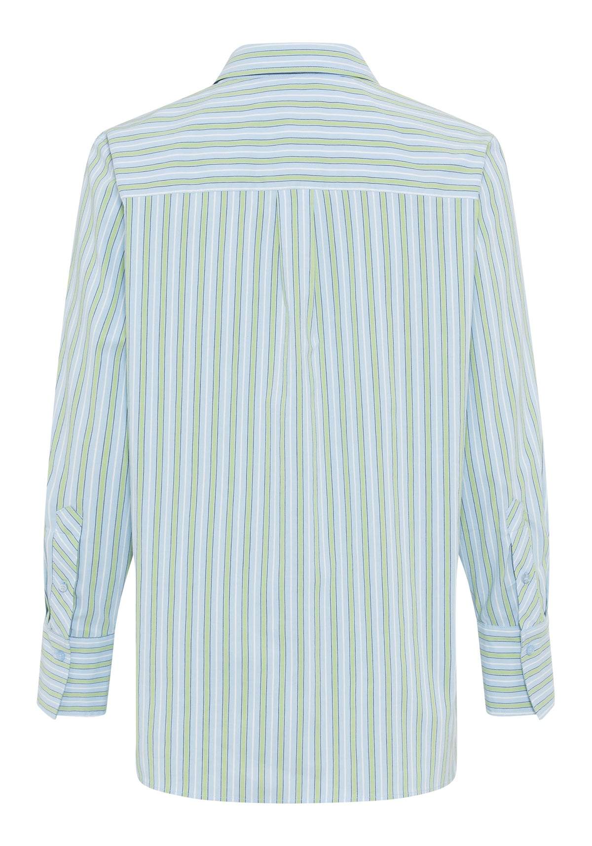 Cotton Blend Long Sleeve Striped Shirt