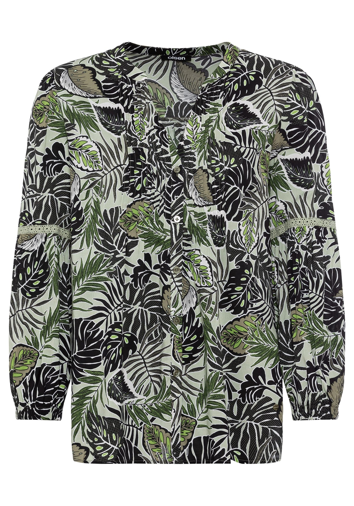 Cotton Viscose Leaf Print Tunic Shirt