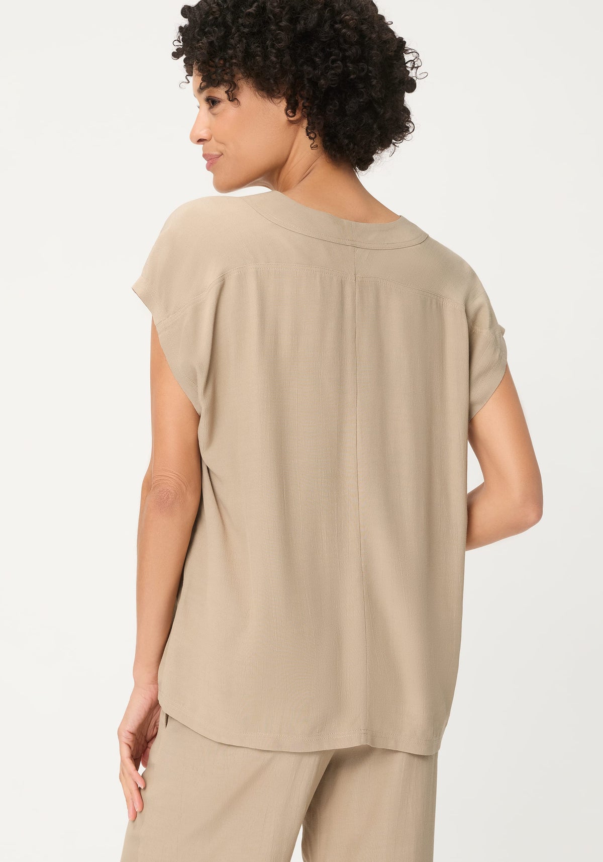 Blouse unie à col en V