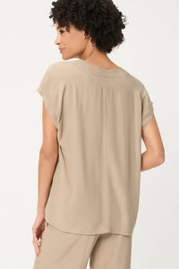Blouse unie à col en V