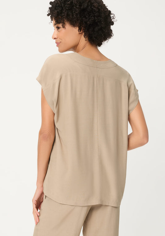 Blouse unie à col en V
