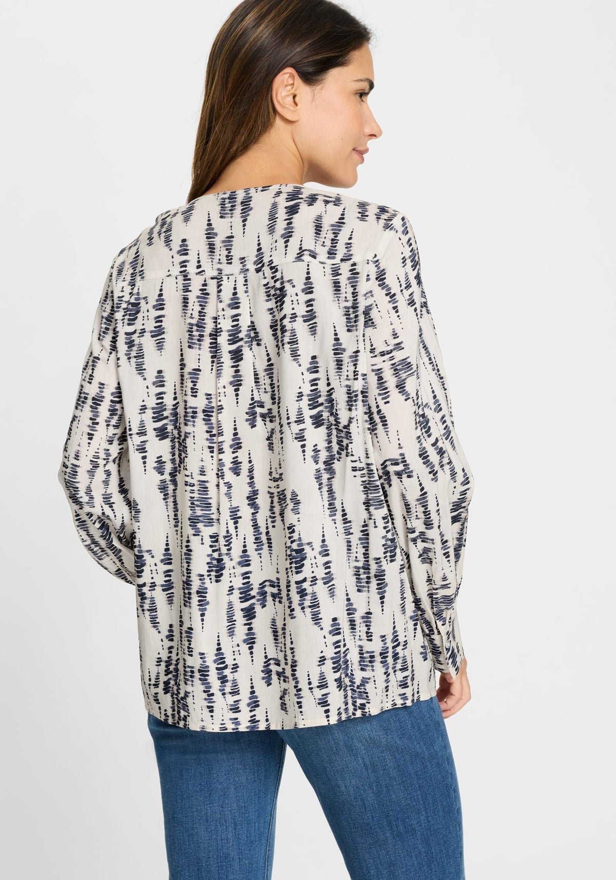 Ruffle Front Printed Blouse