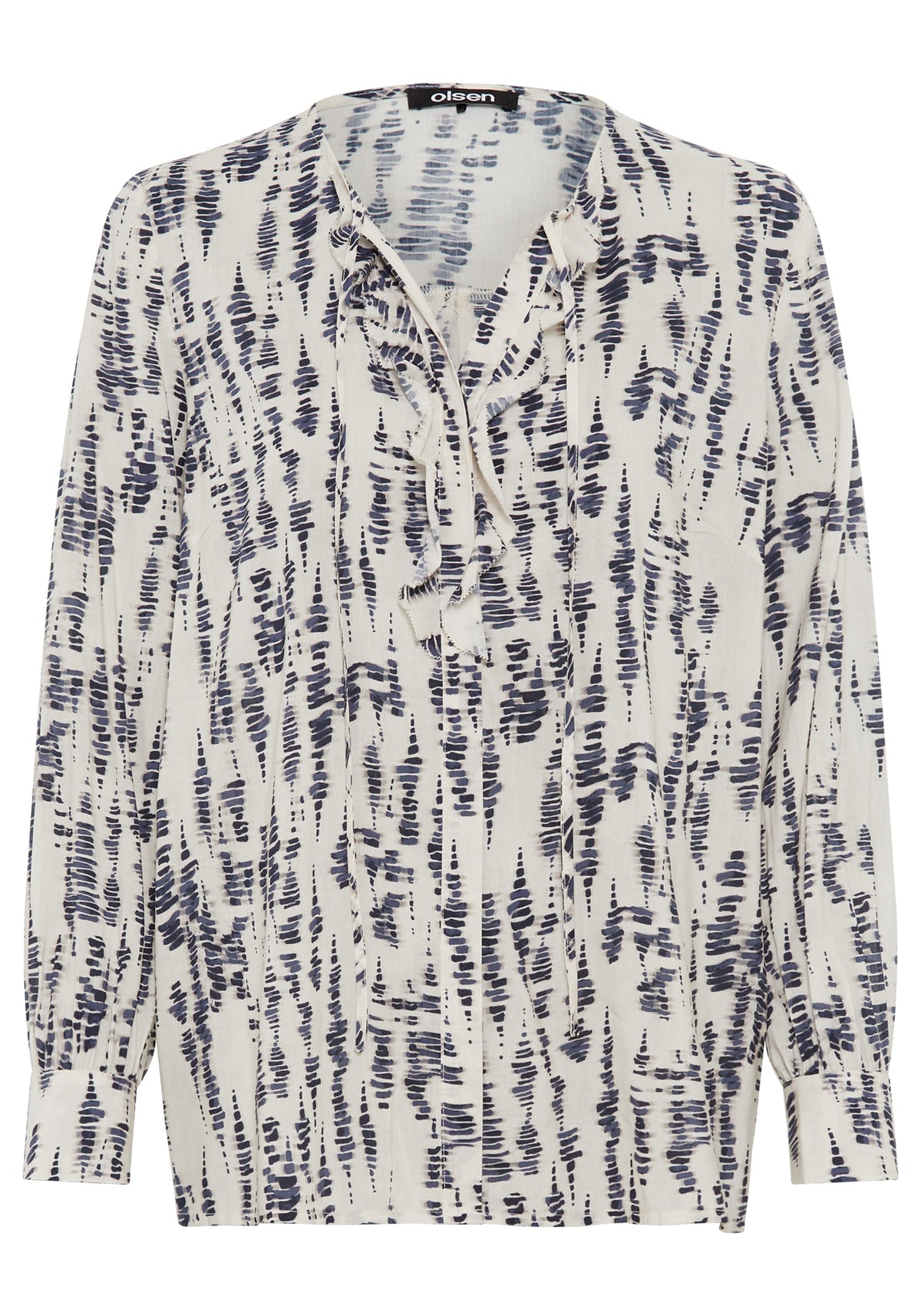 Ruffle Front Printed Blouse