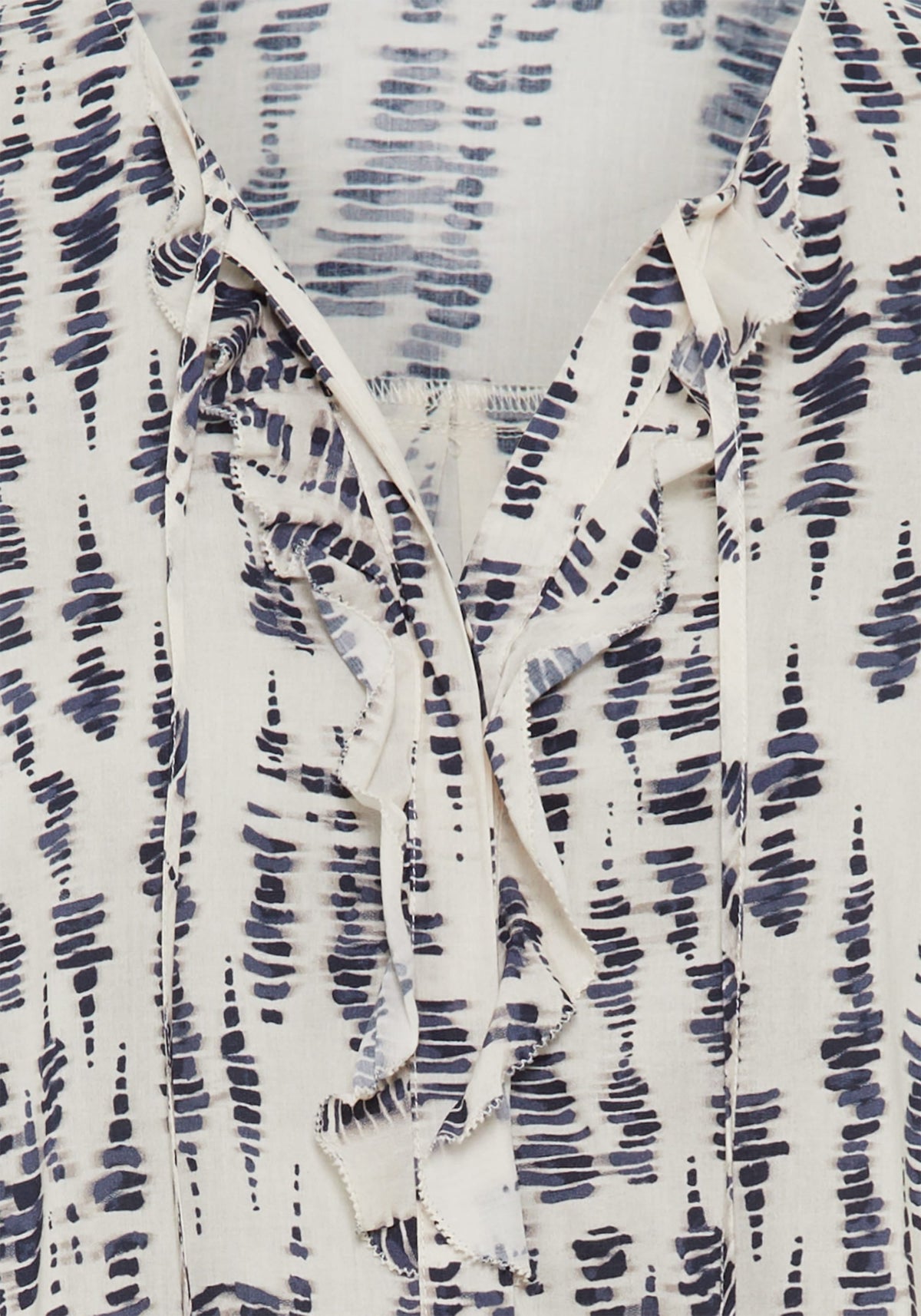 Ruffle Front Printed Blouse