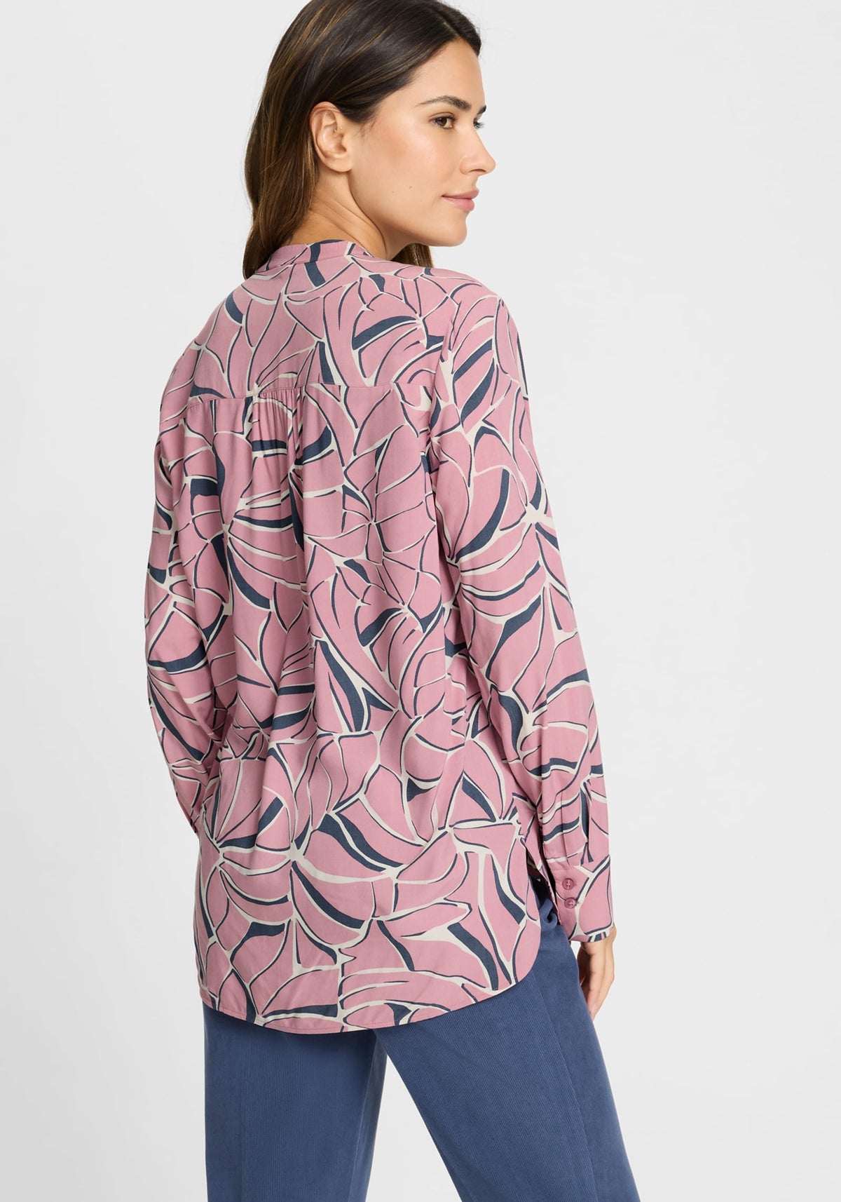 Graphic Leaf Print Tunic Shirt