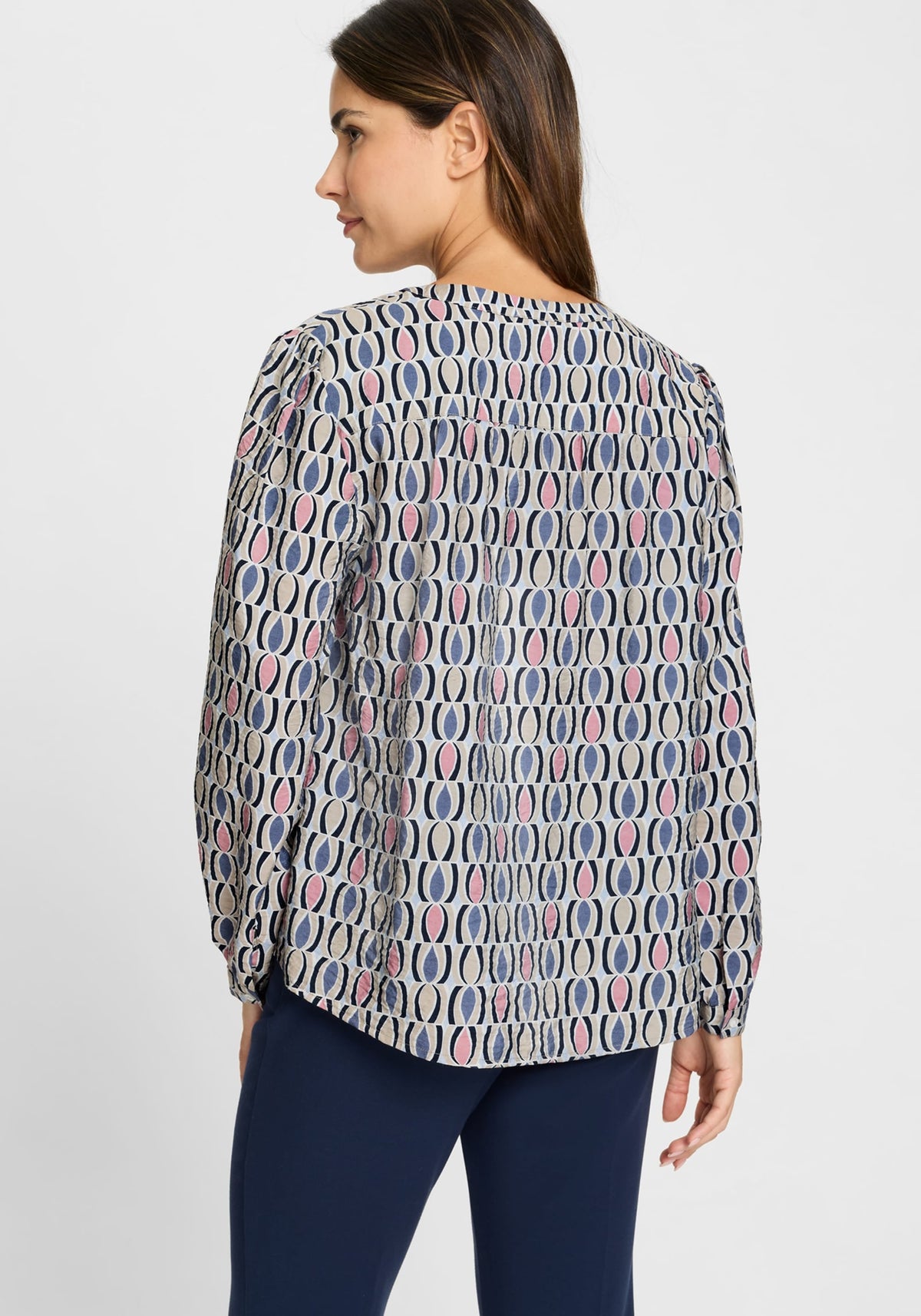 Retro Print Tunic Blouse