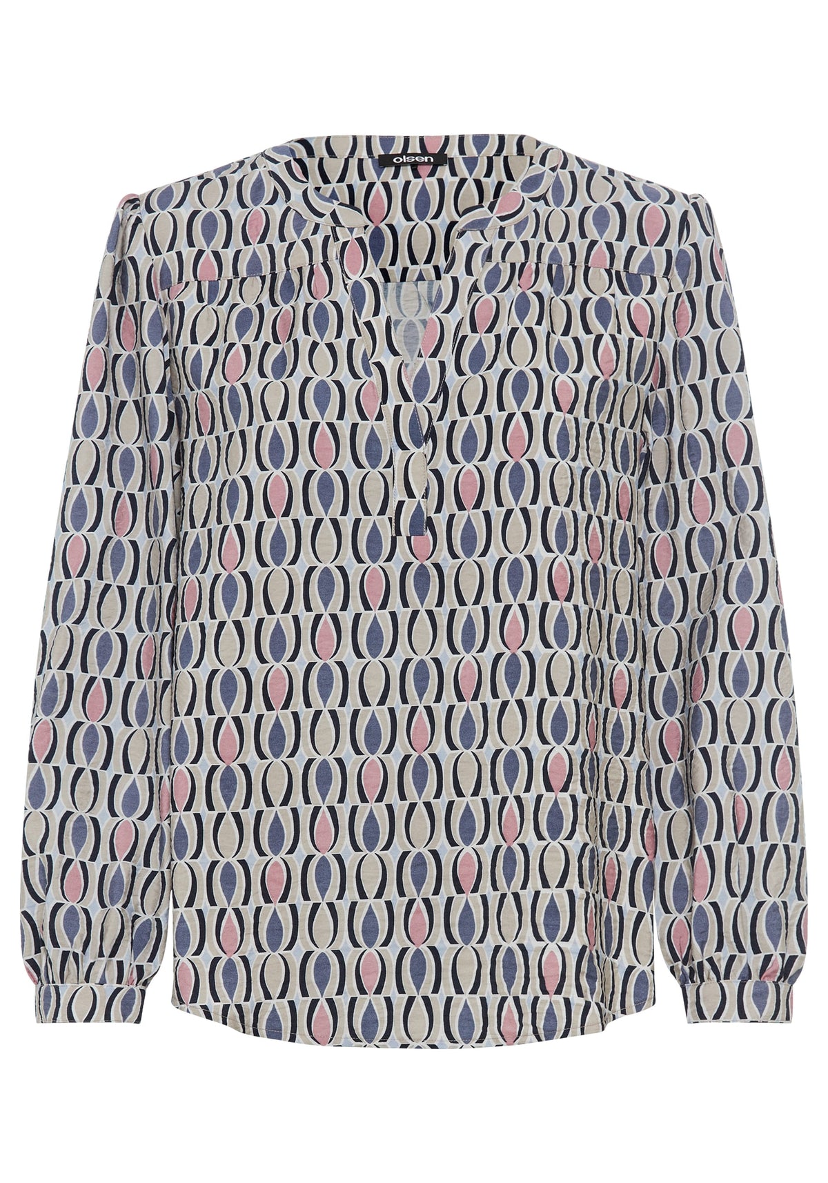 Retro Print Tunic Blouse