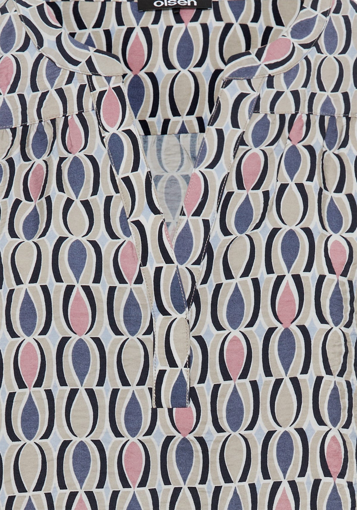 Retro Print Tunic Blouse