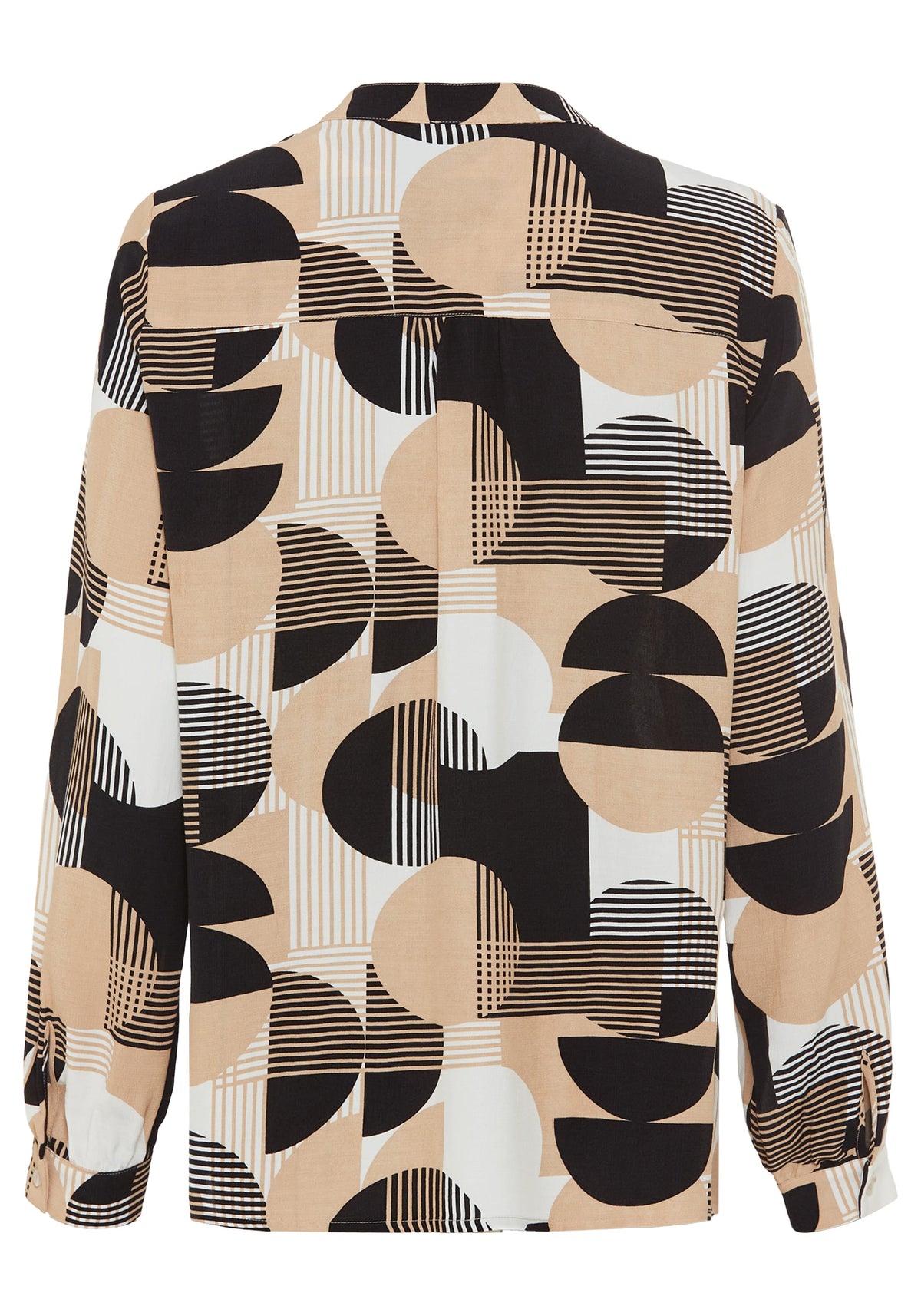 Chemisier à encolure nouée à motifs géométriques mixtes