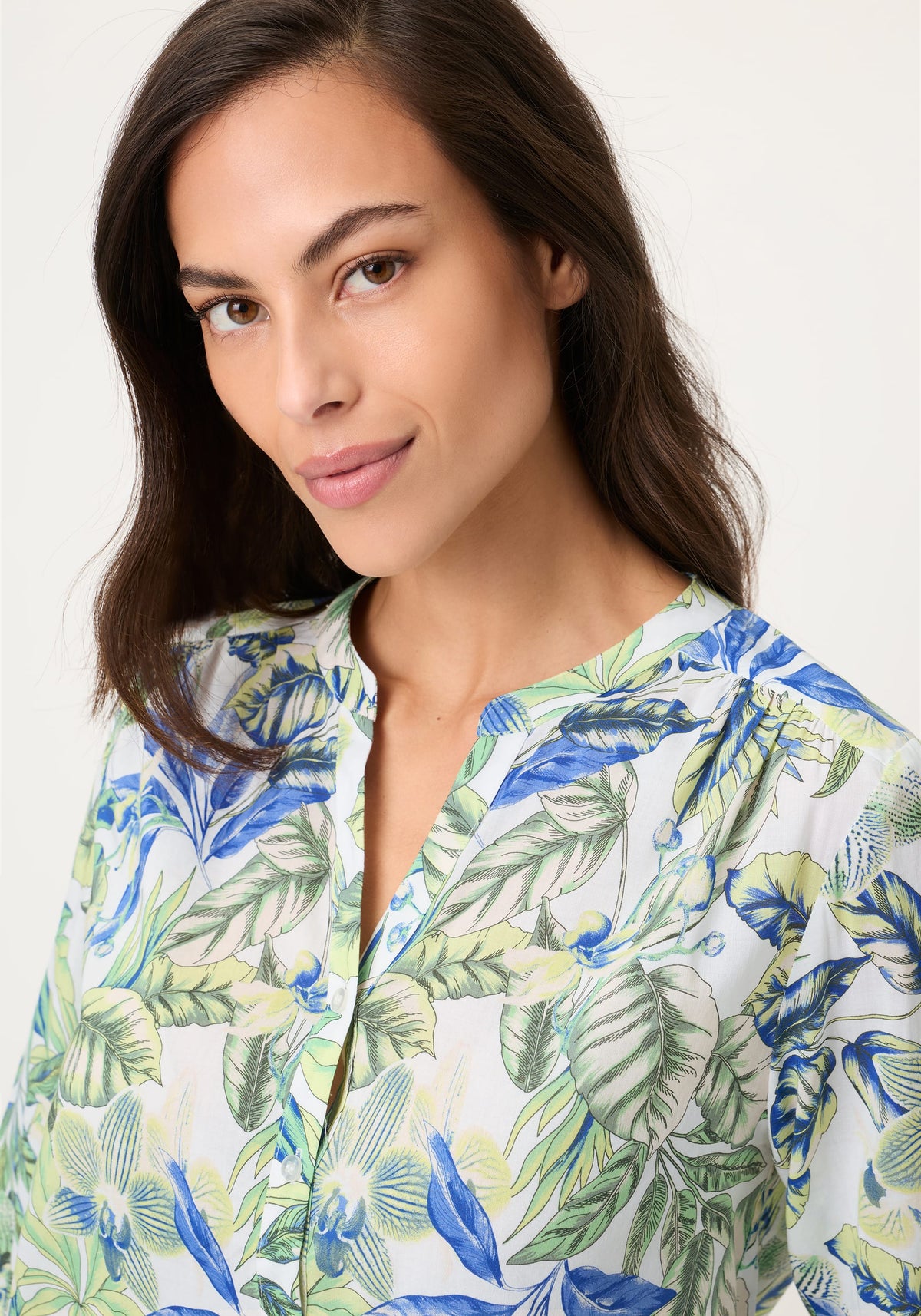 Botanical Print Tunic Shirt