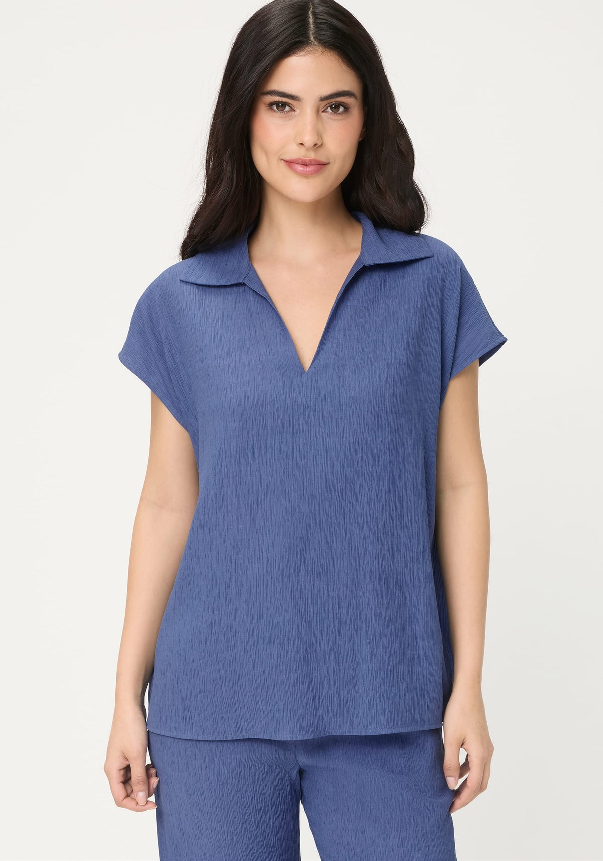Blouse en tissu froissé