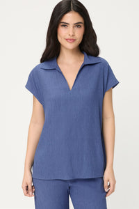Blouse en tissu froissé