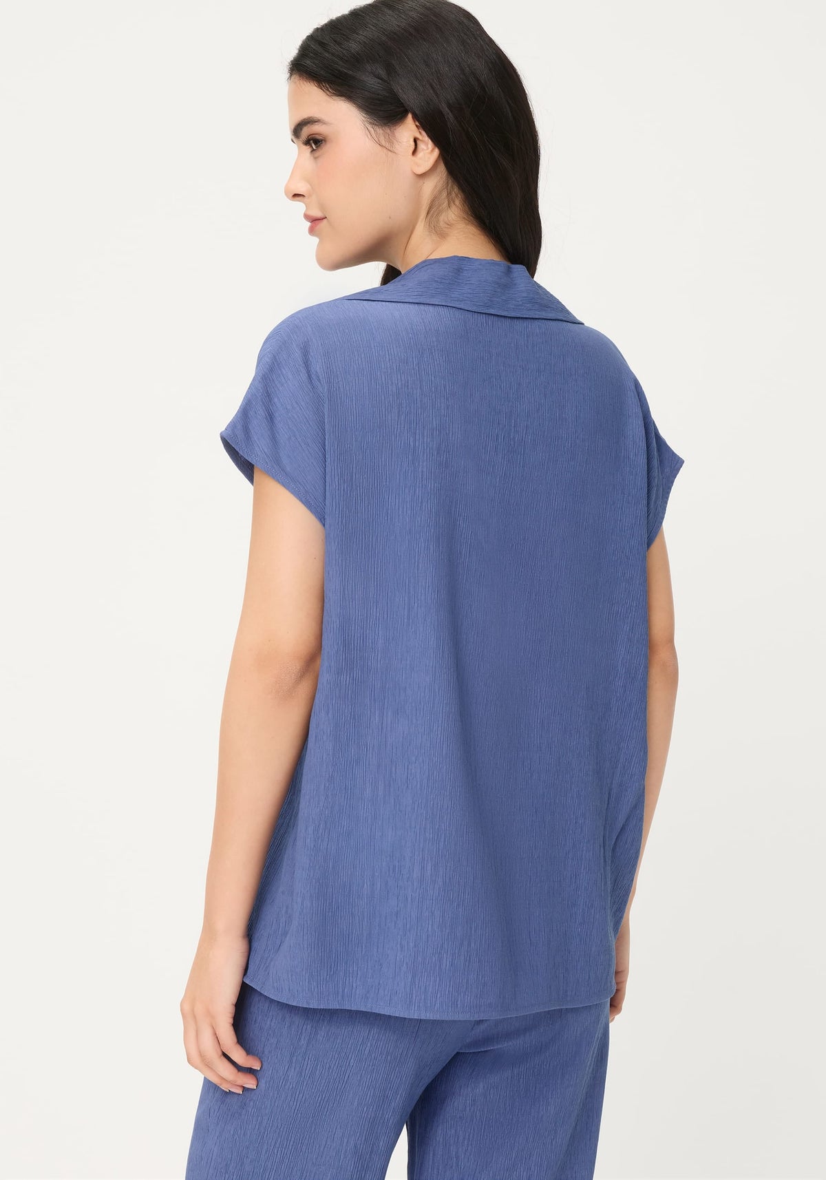 Blouse en tissu froissé