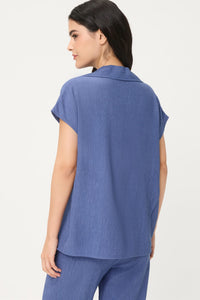 Blouse en tissu froissé