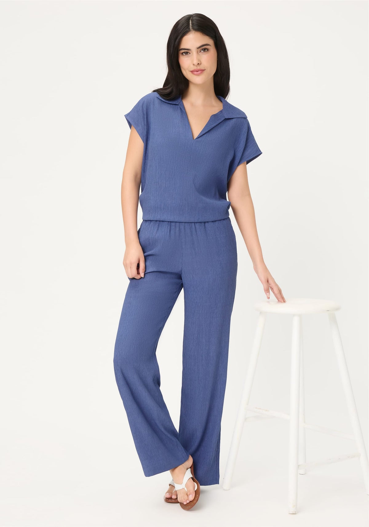 Blouse en tissu froissé